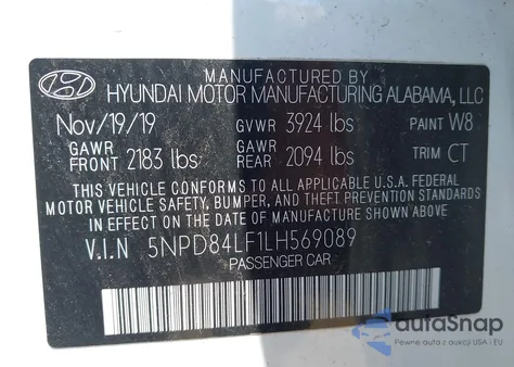 2020 Hyundai Elantra Sel from USA, damaged, VIN 5NPD84LF1LH569089
